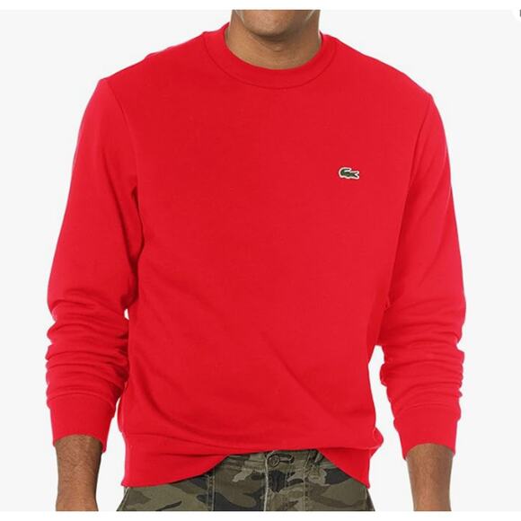Lacoste Men's Organic Brushed Cotton Sweatshirt Rouge L